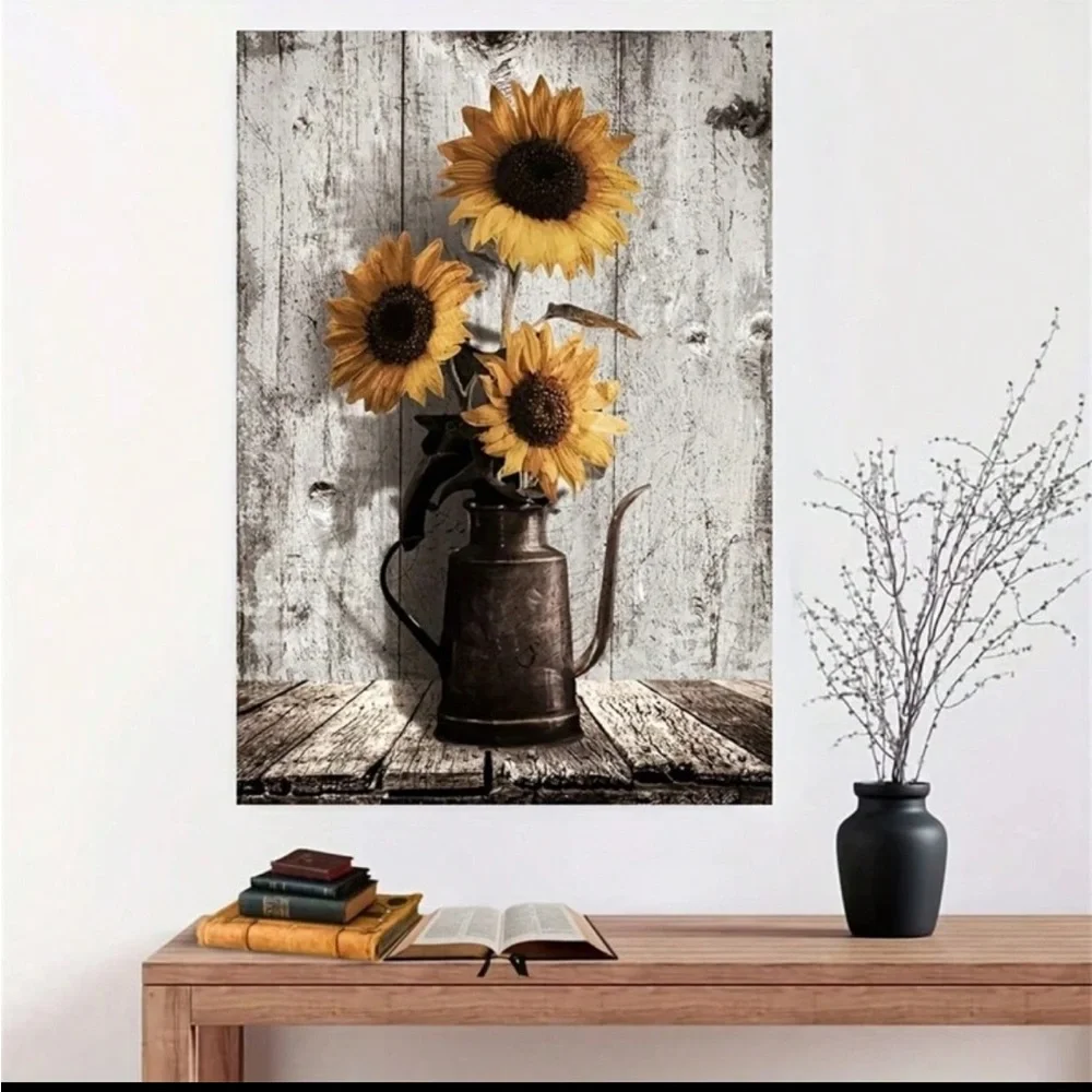 Sunflower Rustic Framed Canvas Wall Decor NEW 🏷️